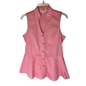 Women’s Simply Noelle Sleveless Button Up Blouse Pink/Coral Sz S/M 8-10